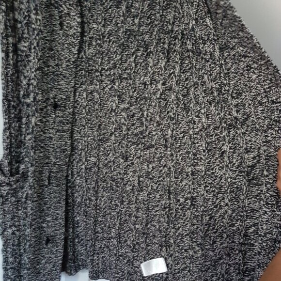 Tribal Button Front Long Sleeve Knit Cardigan Black White Sz M - Picture 5 of 14